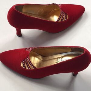 Vintage The PM Collection by 925 Heels Women Size 6 M Velvets Christmas Shoes